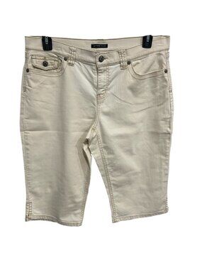 Axcess By Liz Claiborne Beige Stretch Bermuda Shorts Size 12 Casual Classic